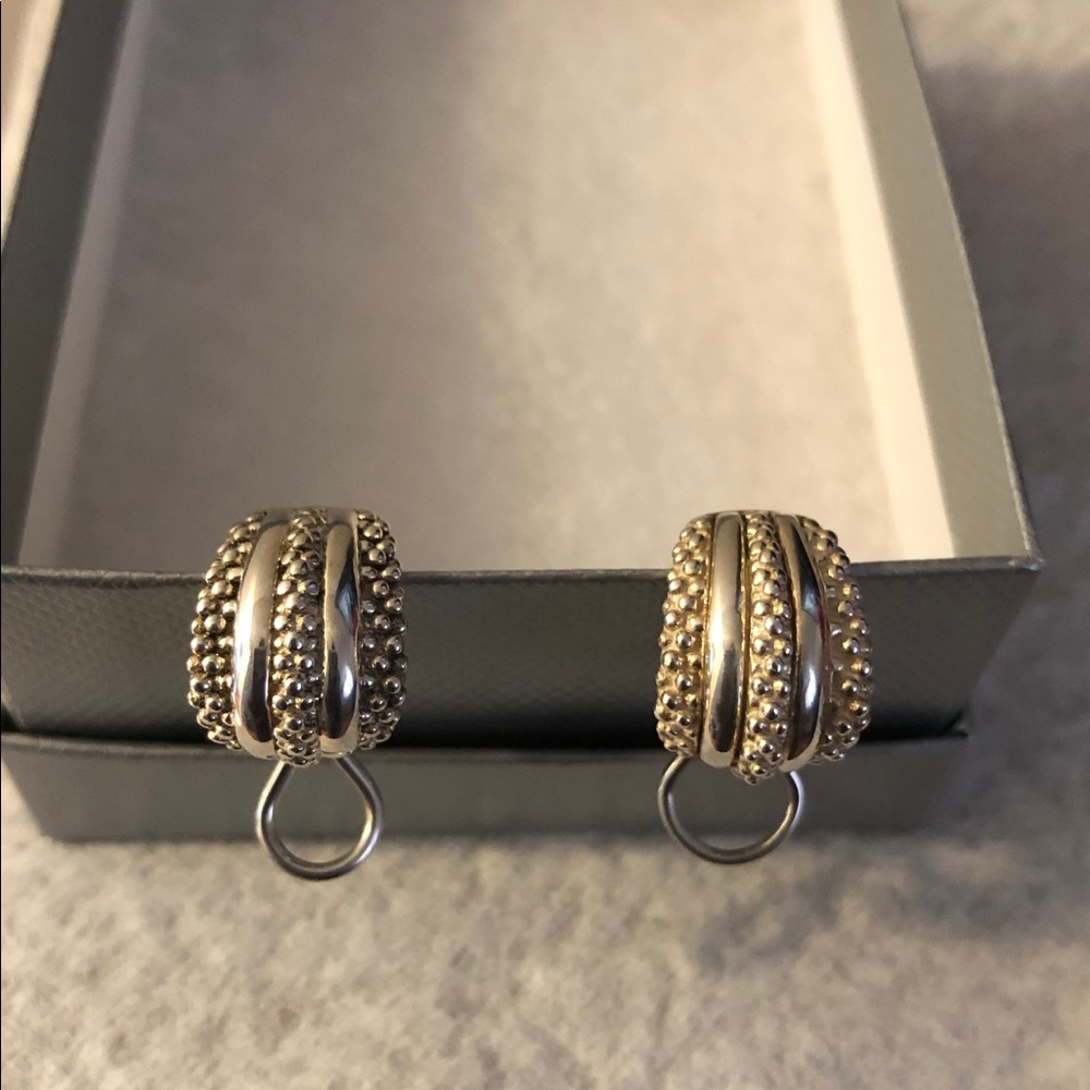 Lagos Sterling Silver Caviar Earrings NWOT